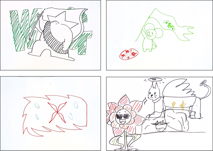 Users drawing during Doodle Adventure