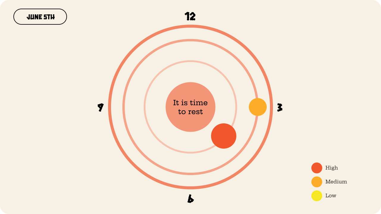 Clock visualization interface for Stress in Sight
