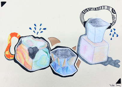Imaginative Tea Set drawing